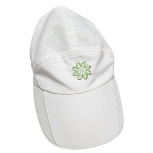 Headsweats Performance Running Hat Unisex OS White Coolmax Mesh Floral Logo Cap